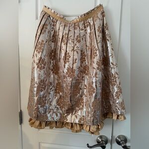 NWT Tocca Silk Skirt Metallic Ruffle Size 2